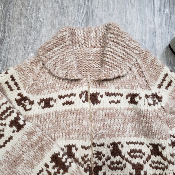 Vintage * Hand Knit Cowichan Sweater * Sz M L XL - Picture 4 of 11